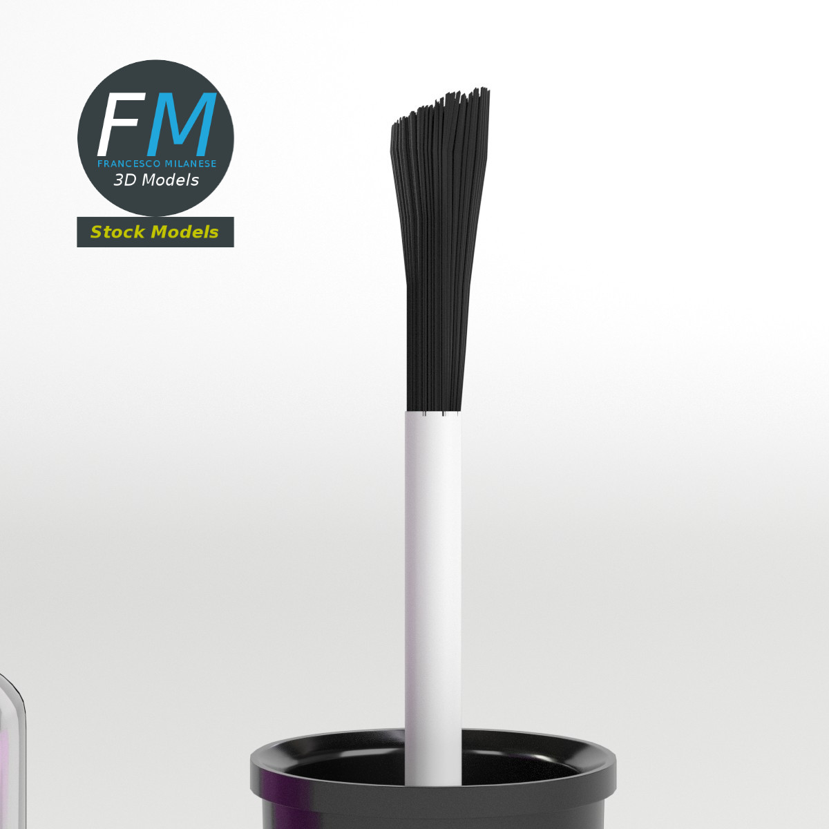 3D-Modell - Geöffneter Nagellack mit Pinsel - 03