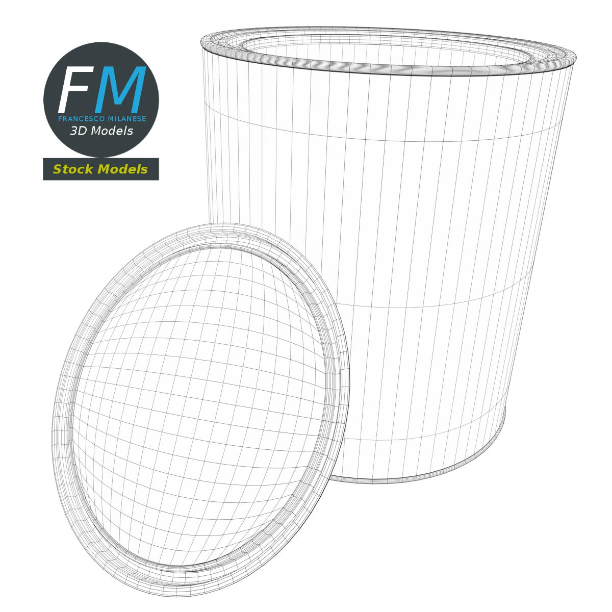 3D-Modell - Geöffnete Farbdose mit Deckel - 07