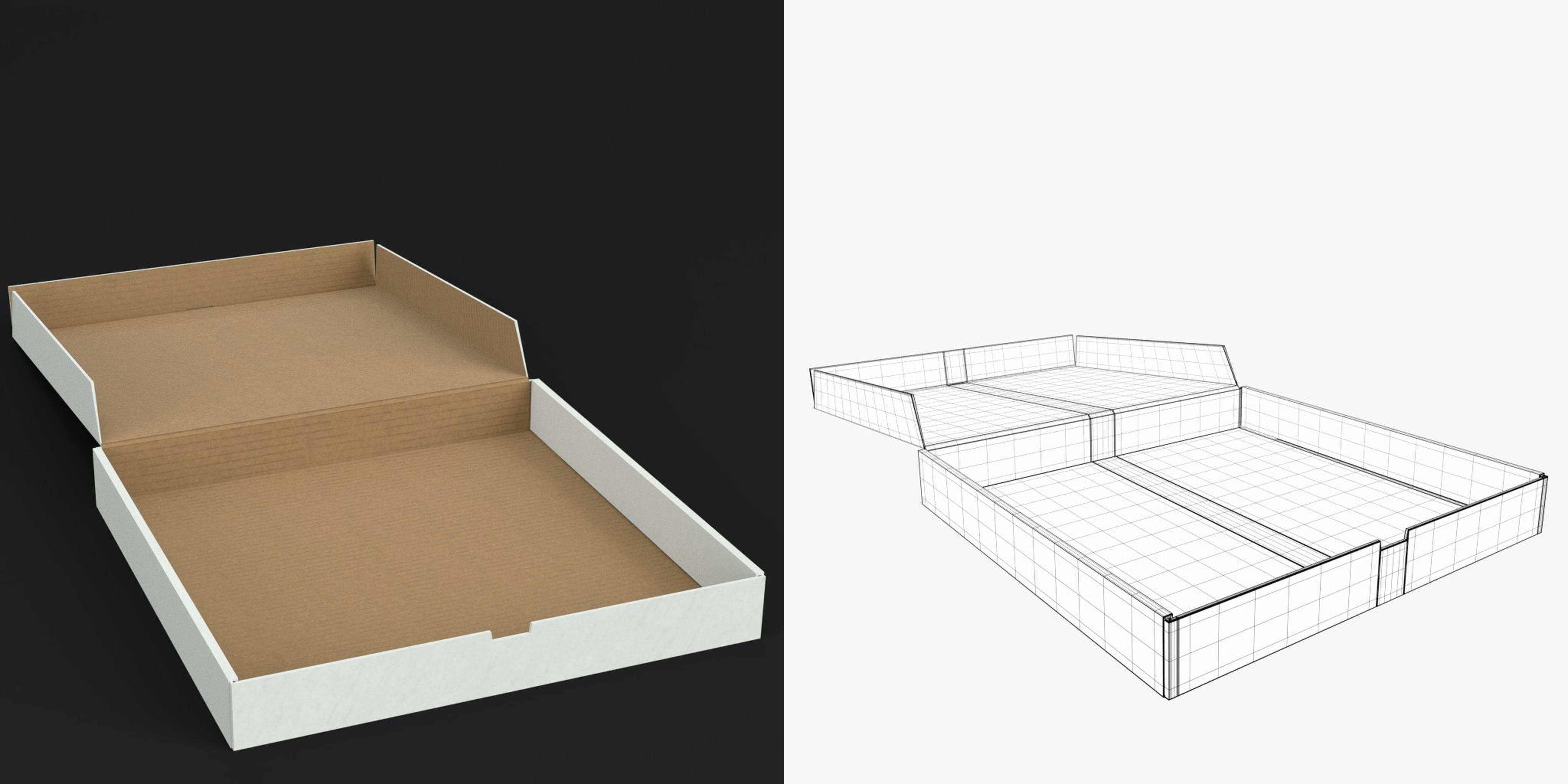 3D-Modell - Geöffneter Pizzakarton