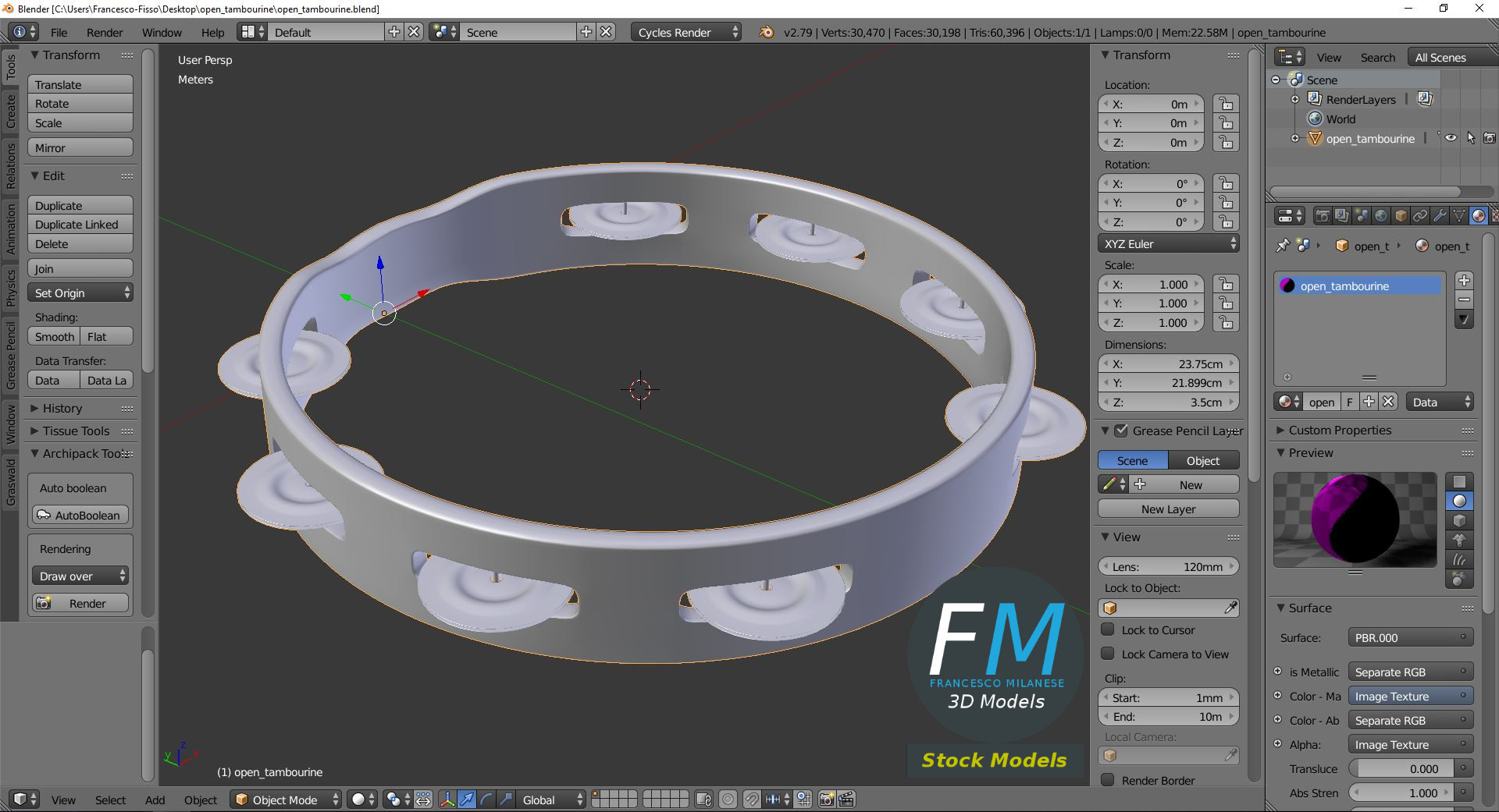 3D-Modell - Offener Schellenring - 09