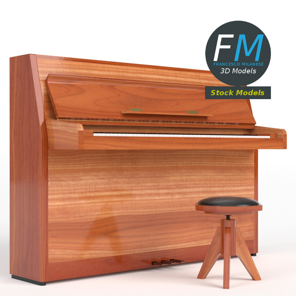 3D-Modell - Offenes Klavier - 03