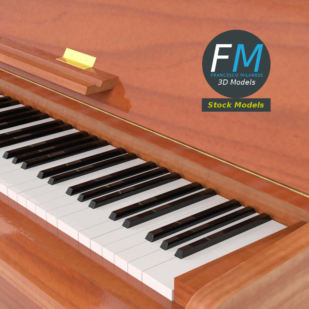 3D-Modell - Offenes Klavier - 05