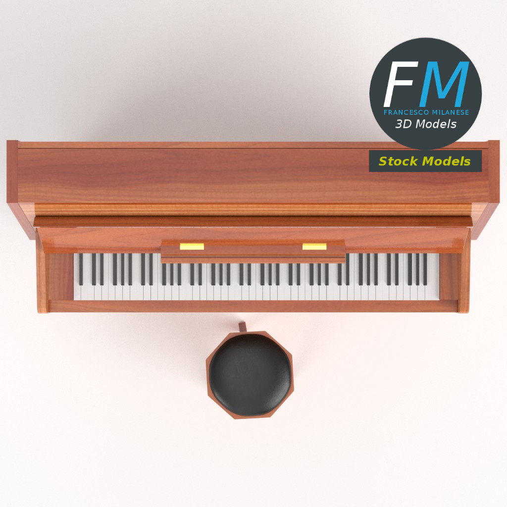 3D-Modell - Offenes Klavier - 06