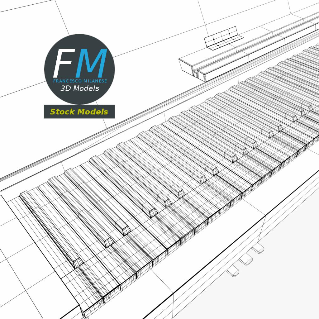 3D-Modell - Offenes Klavier - 08