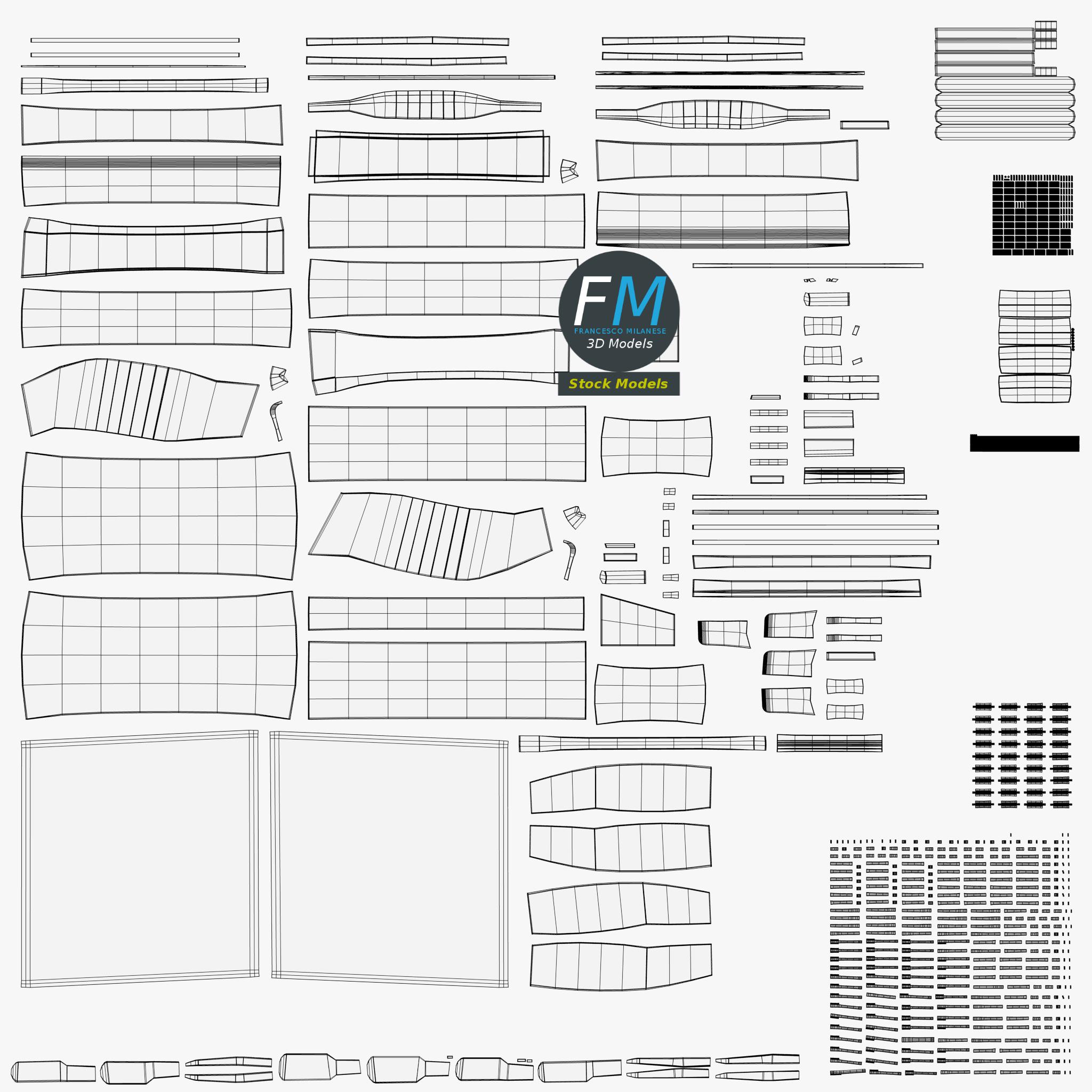 3D-Modell - Offenes Klavier - 11