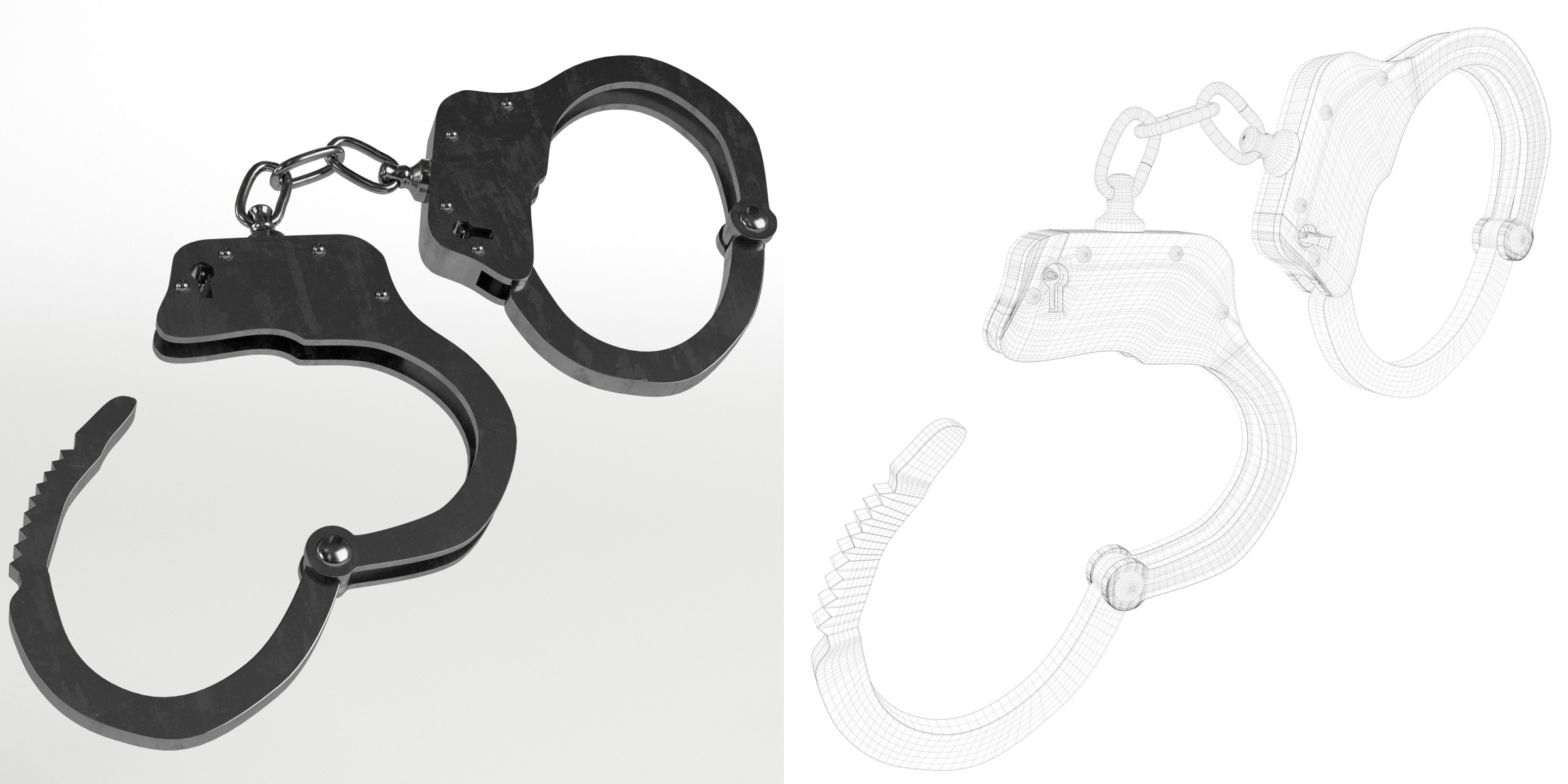 3D-Modell - Öffnbare Handschellen