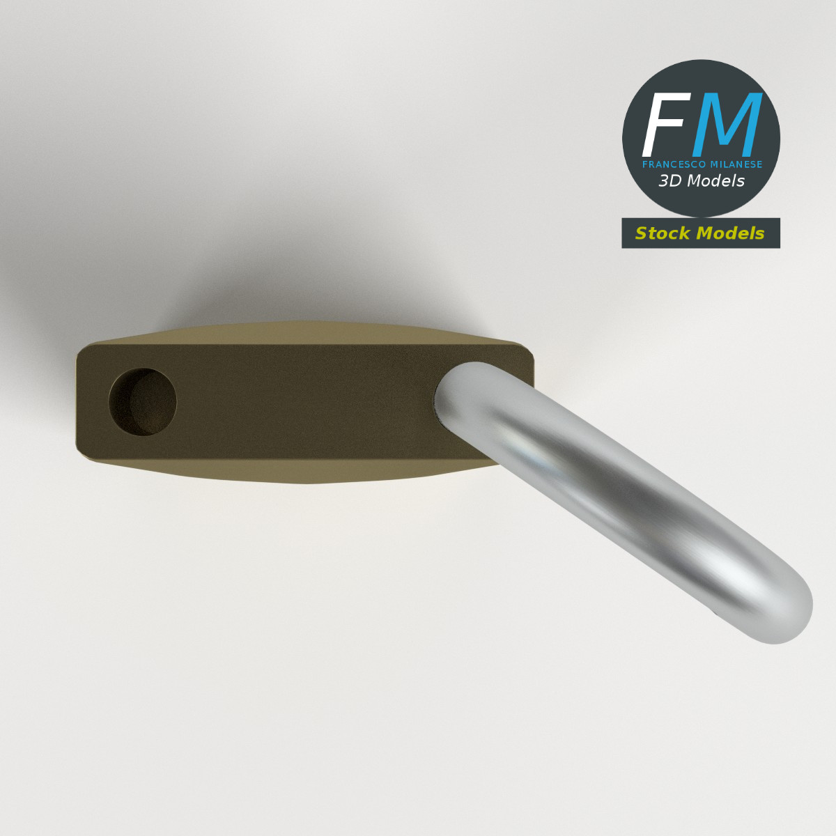 3D-Modell - Öffnbares Vorhängeschloss - 06