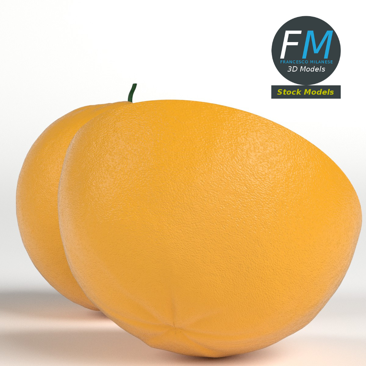 3D-Modell - Ganze und Halbe Orange - 04