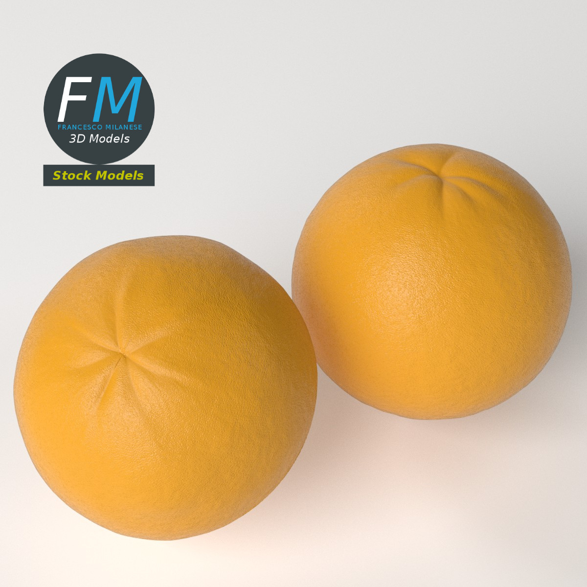 3D-Modell - Ganze und Halbe Orange - 05