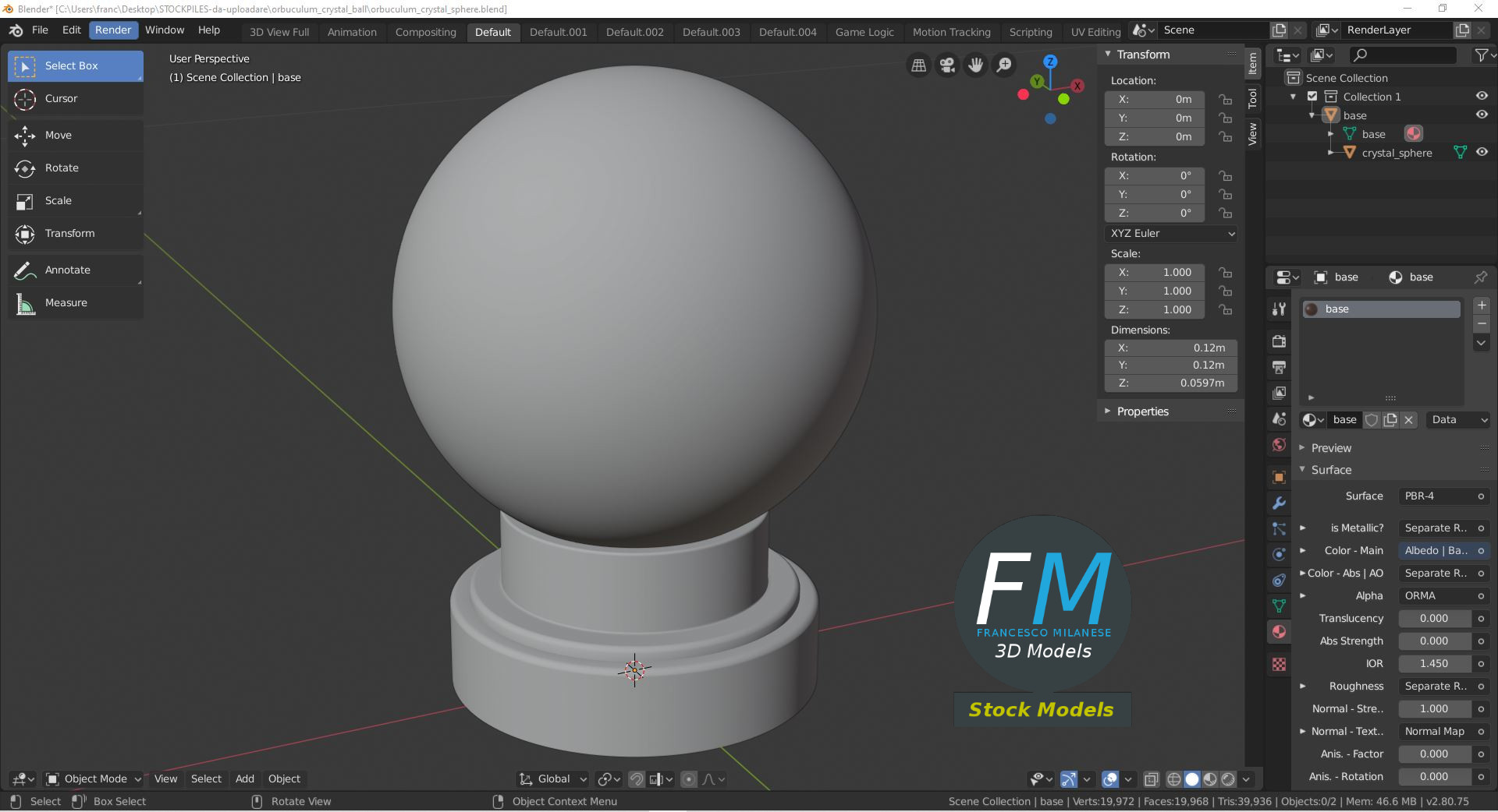 3D-Modell - Orbuculum Kristallkugel - 09
