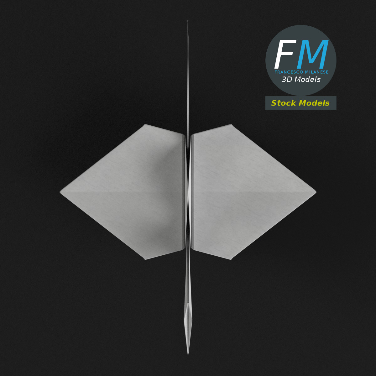 3D-Modell - Origami-Papierkranich - 06