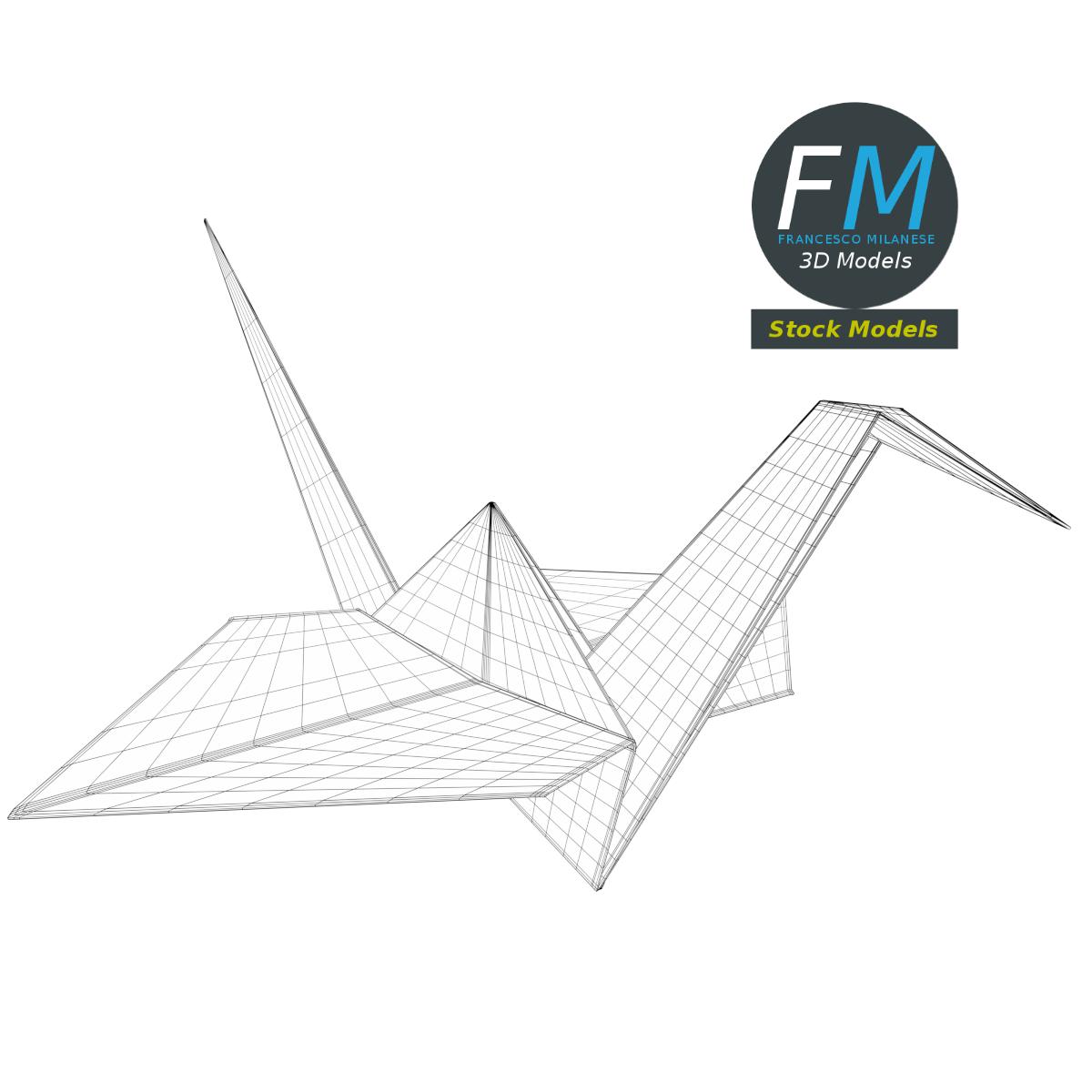 3D-Modell - Origami-Papierkranich - 07