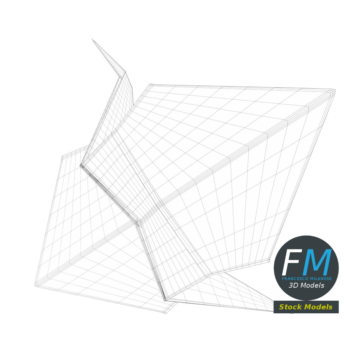 3D-Modell - Origami-Papierkranich - 08