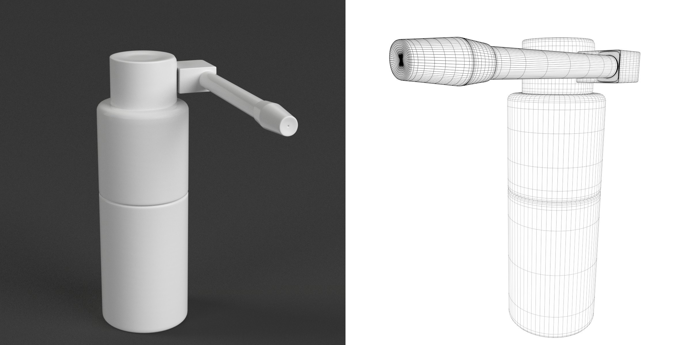 3D-Modell - Oropharyngeale Sprühflasche
