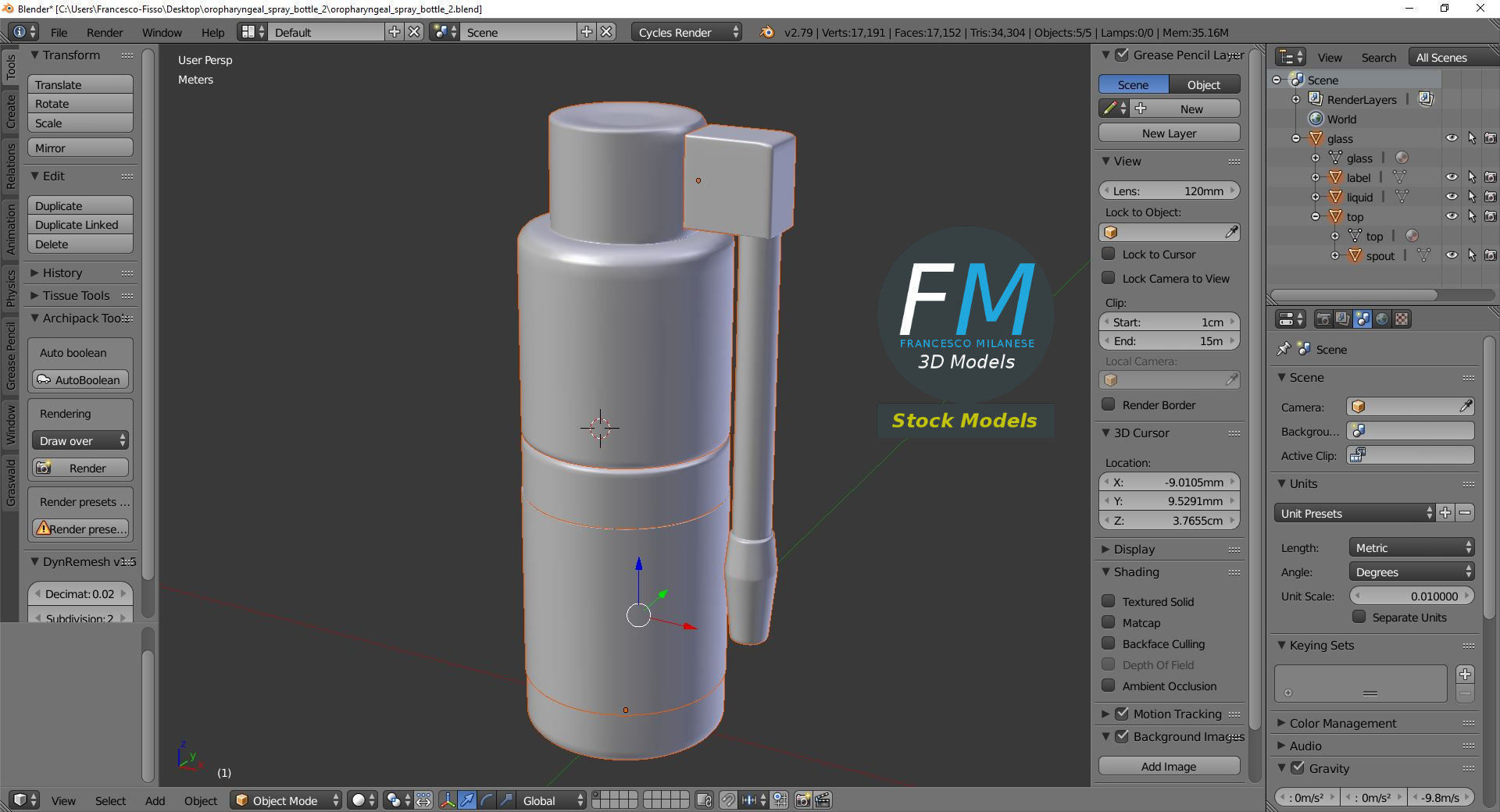 3D-Modell - Oropharyngeale Sprühflasche - 09