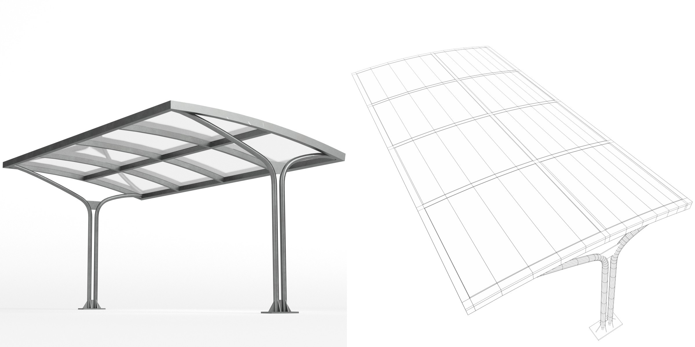 3D-Modell - Überdachung für den Außenbereich