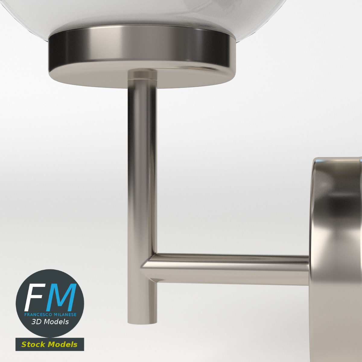 3D-Modell - Außenwandleuchte mit Glaskugel - 05