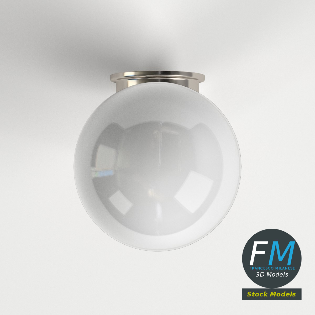 3D-Modell - Außenwandleuchte mit Glaskugel - 06