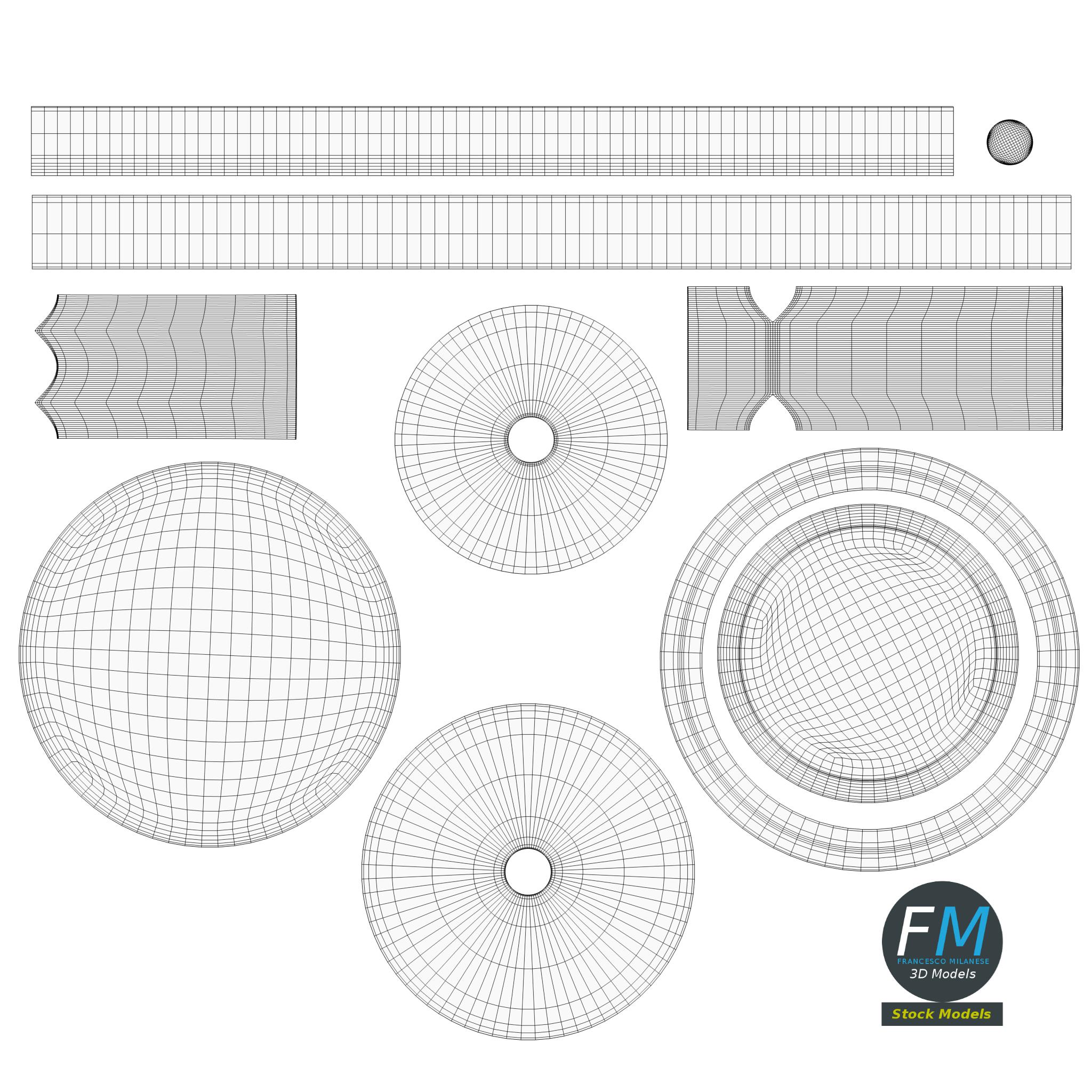 3D-Modell - Außenwandleuchte mit Glaskugel - 12