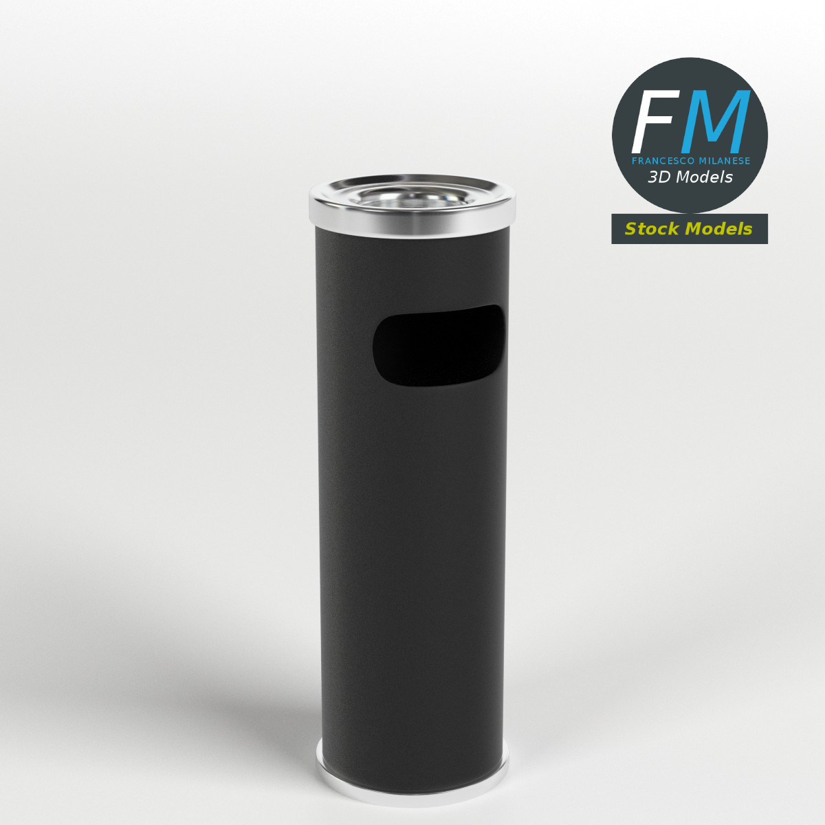 3D-Modell - Outdoor-Aschenbecher mit Abfallbehälter - 01