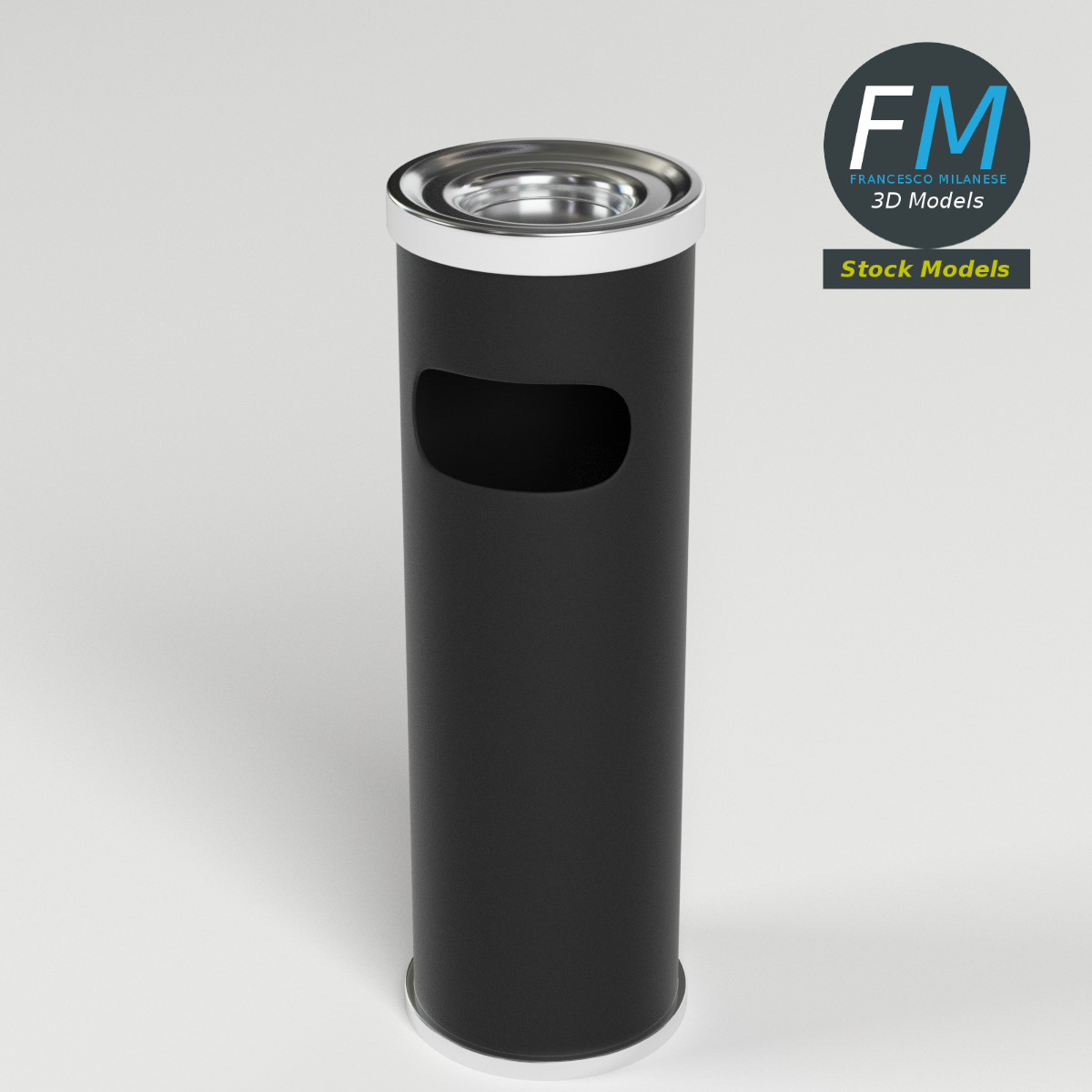 3D-Modell - Outdoor-Aschenbecher mit Abfallbehälter - 02