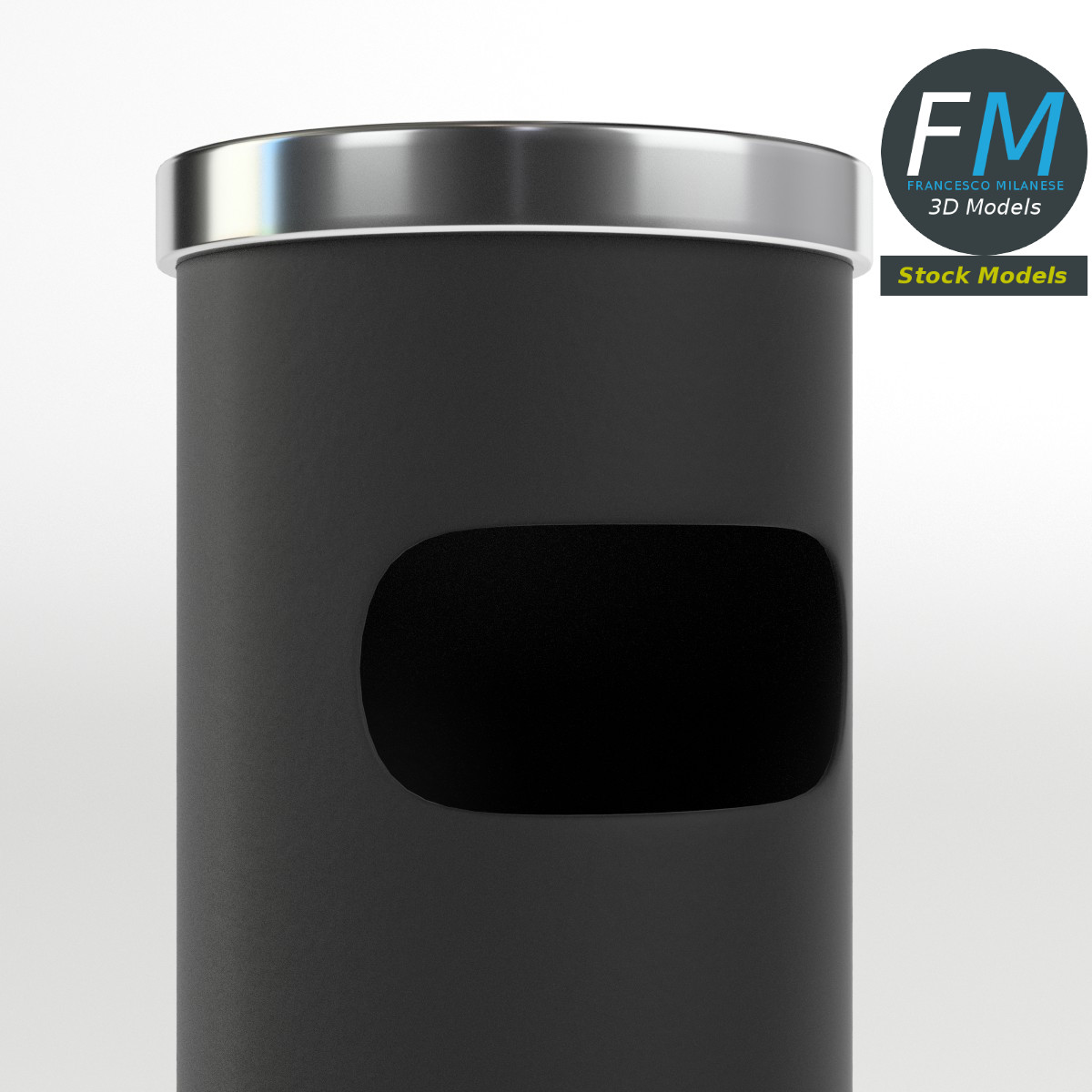 3D-Modell - Outdoor-Aschenbecher mit Abfallbehälter - 03