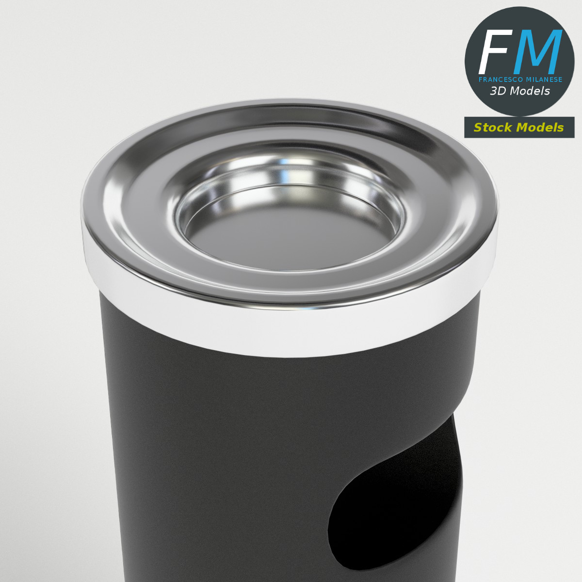 3D-Modell - Outdoor-Aschenbecher mit Abfallbehälter - 04
