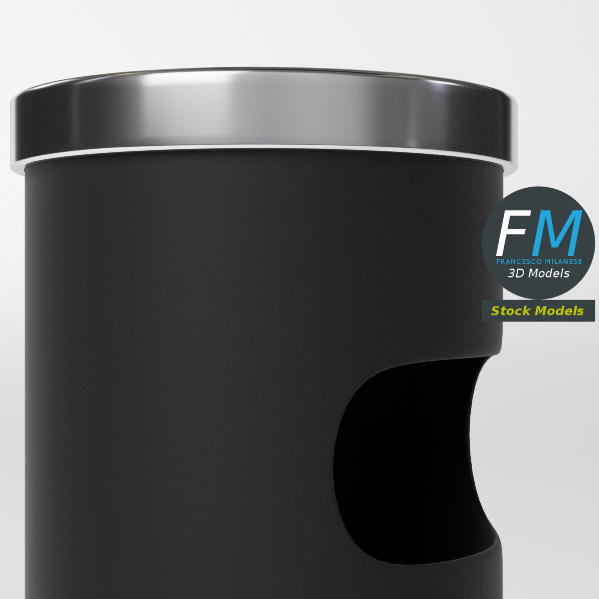 3D-Modell - Outdoor-Aschenbecher mit Abfallbehälter - 05
