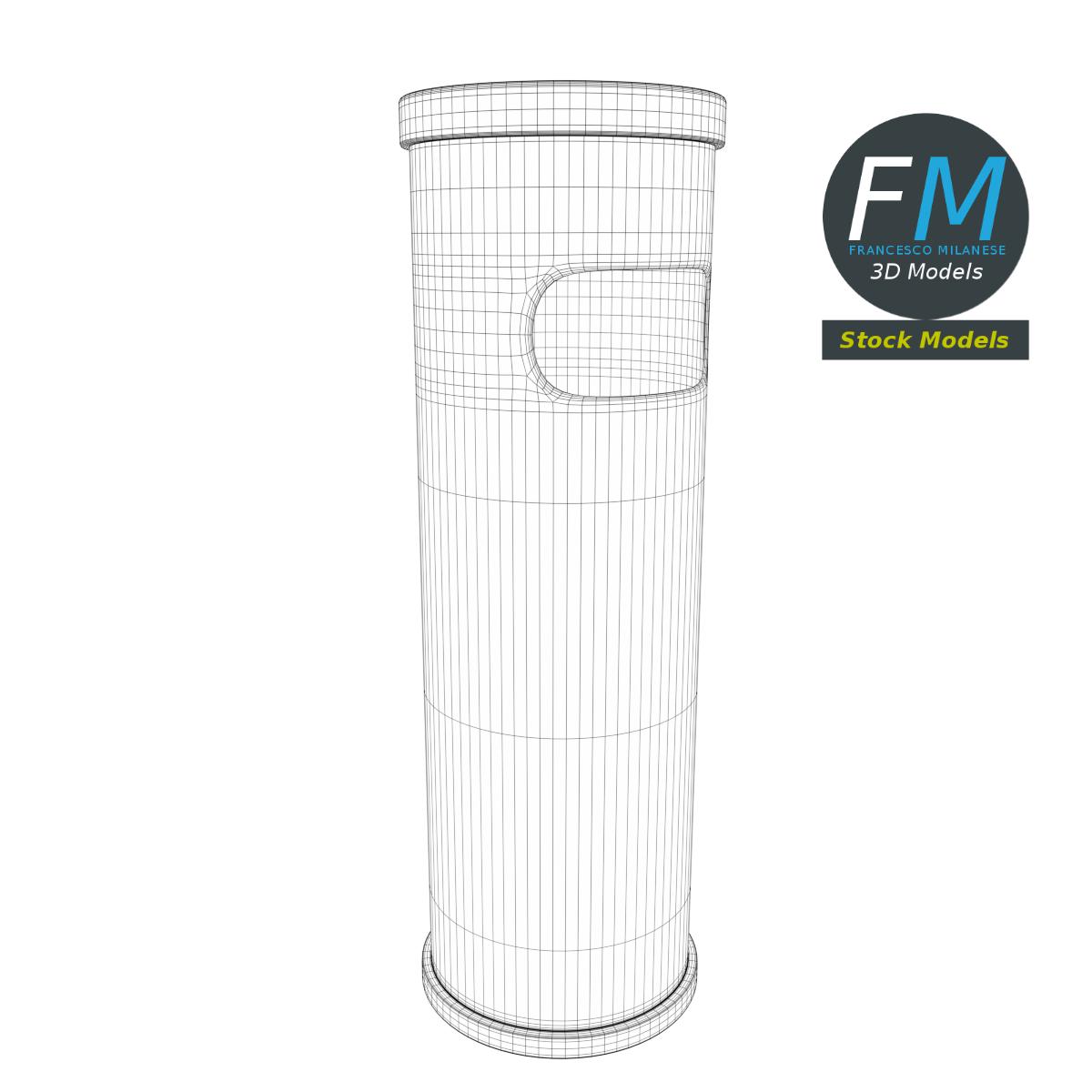 3D-Modell - Outdoor-Aschenbecher mit Abfallbehälter - 07