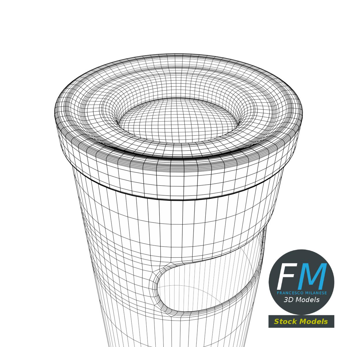 3D-Modell - Outdoor-Aschenbecher mit Abfallbehälter - 08