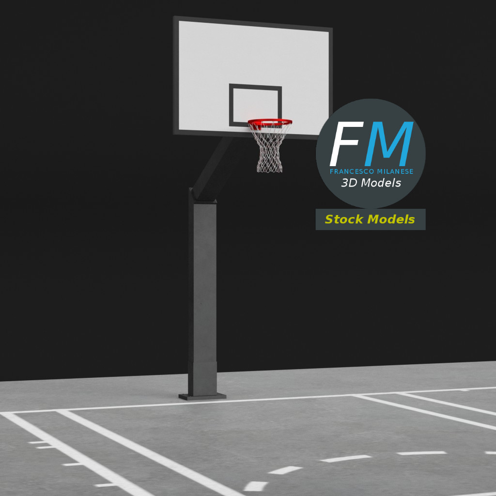 3D-Modell - Basketballplatz im Freien - 03