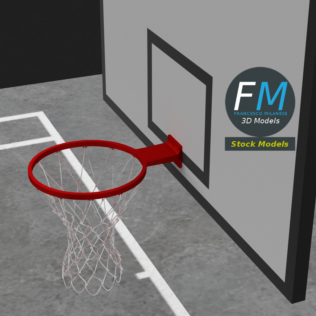 3D-Modell - Basketballplatz im Freien - 04