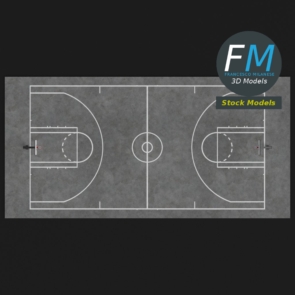 3D-Modell - Basketballplatz im Freien - 06