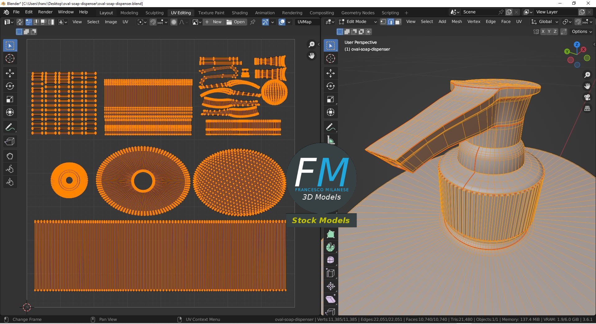 3D-Modell - Ovaler Seifenspender - 10