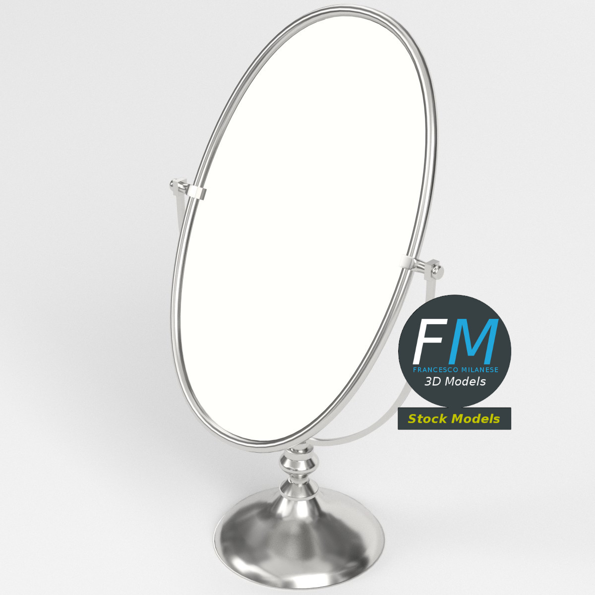 3D-Modell - Ovaler Tischspiegel - 02