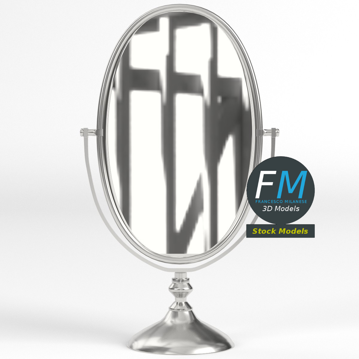 3D-Modell - Ovaler Tischspiegel - 03