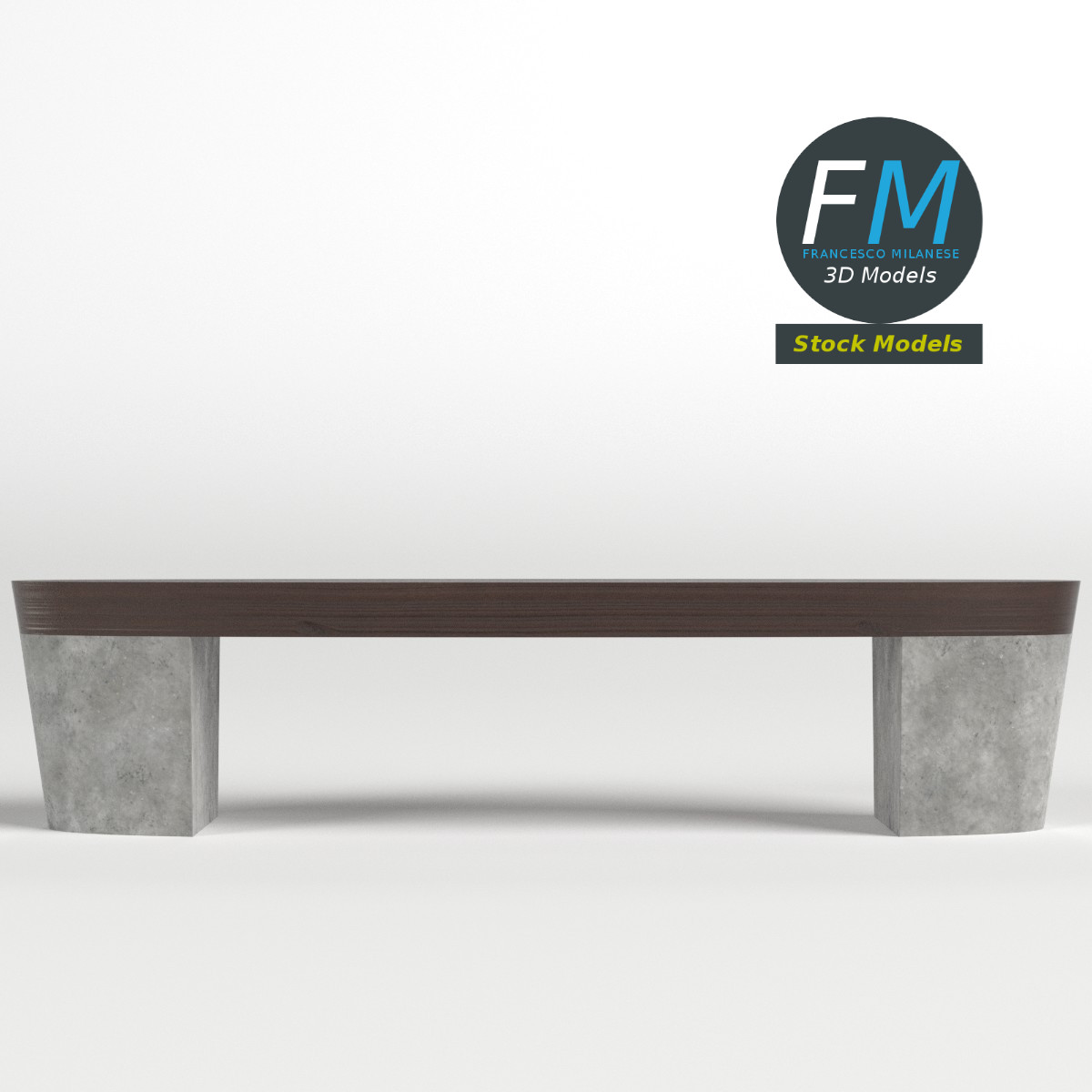 3D-Modell - Ovale Sitzbank - 03