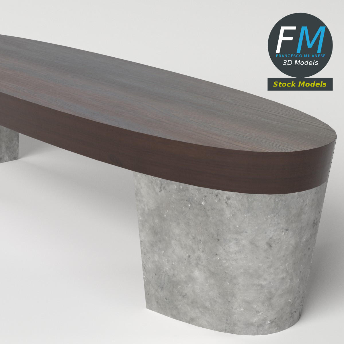 3D-Modell - Ovale Sitzbank - 05