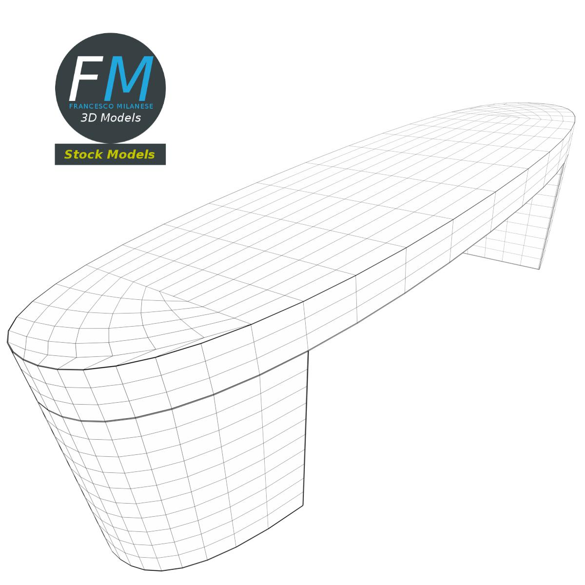 3D-Modell - Ovale Sitzbank - 07