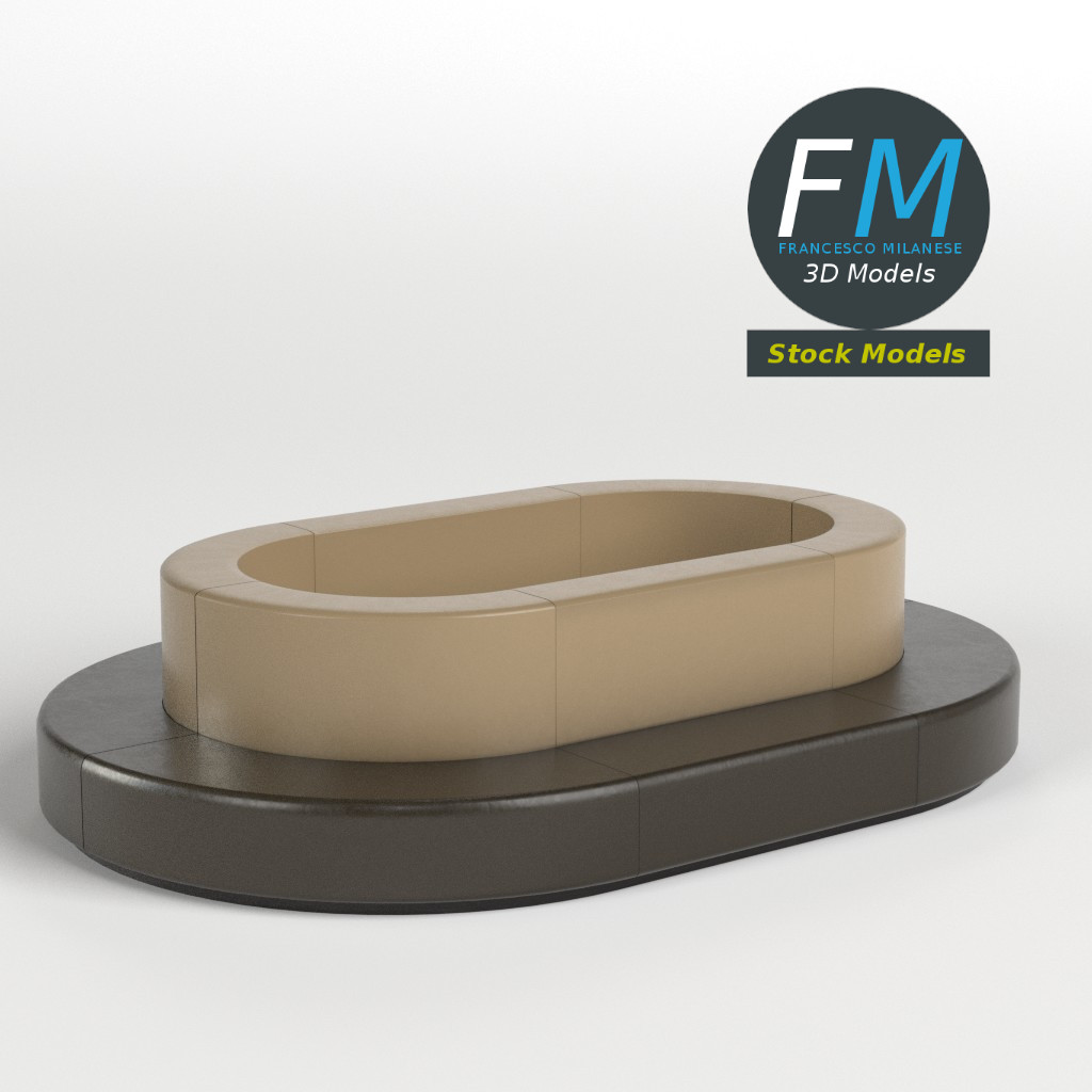 3D-Modell - Ovales Sofa - 01