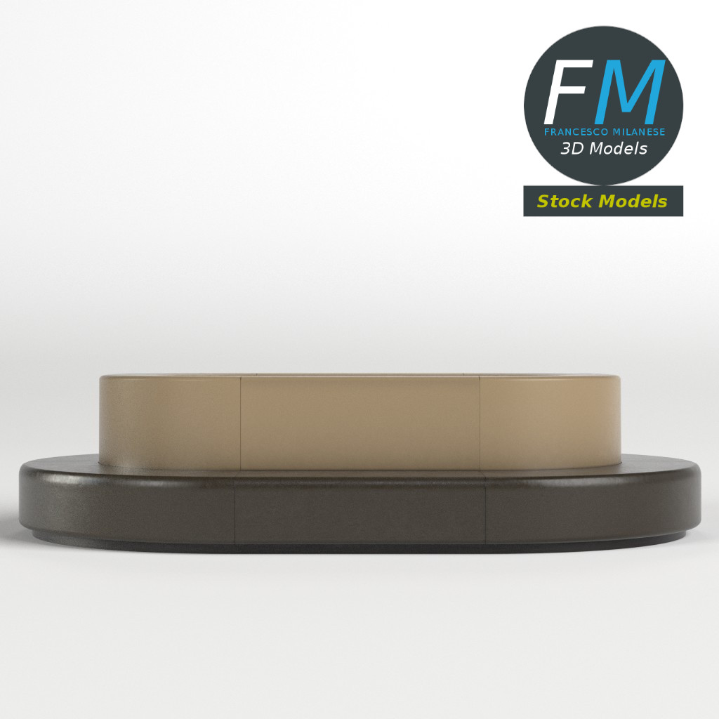 3D-Modell - Ovales Sofa - 03