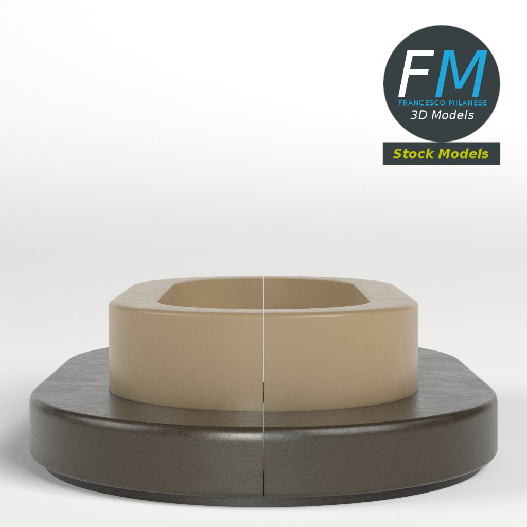 3D-Modell - Ovales Sofa - 04