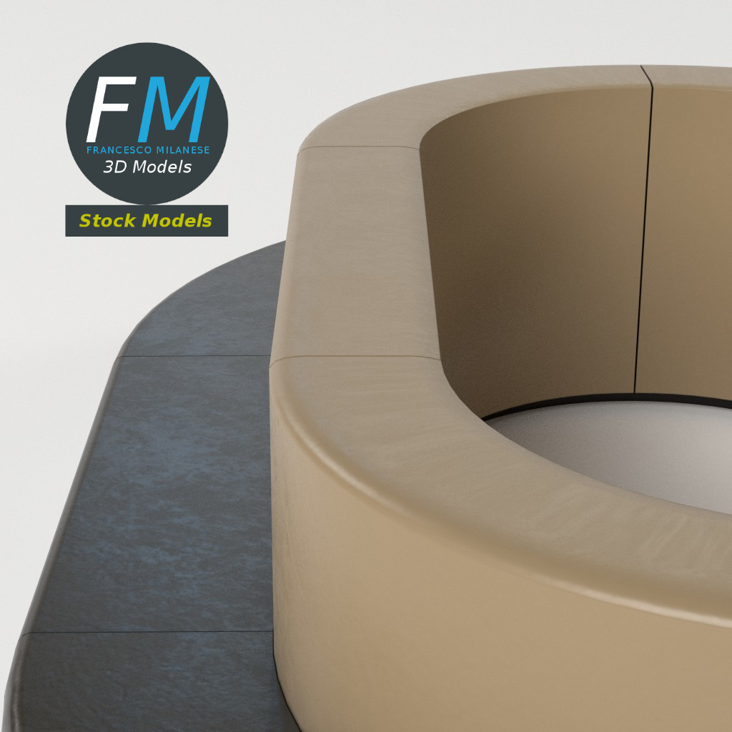 3D-Modell - Ovales Sofa - 05