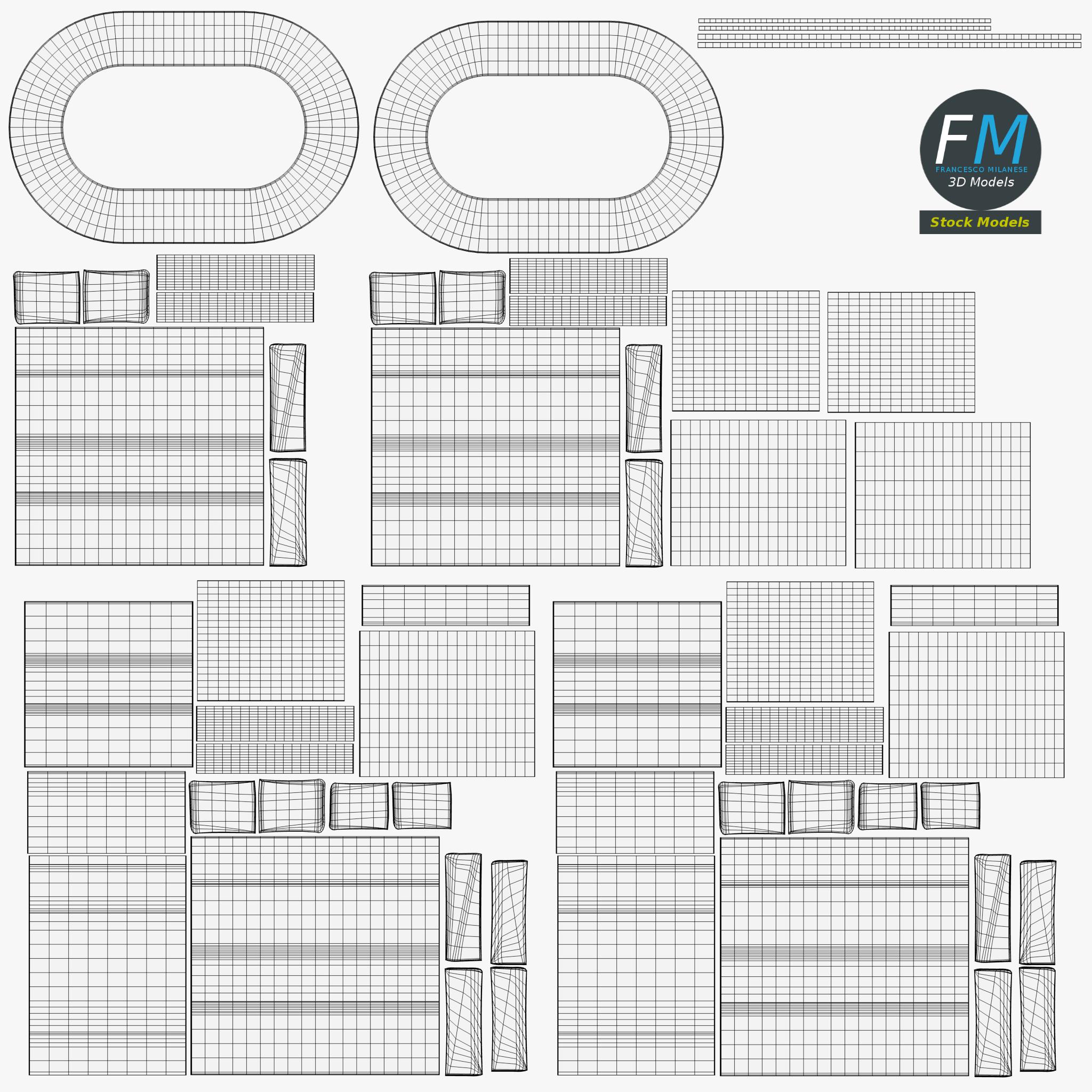 3D-Modell - Ovales Sofa - 11 3D-Modell - Ovales Sofa - 11
