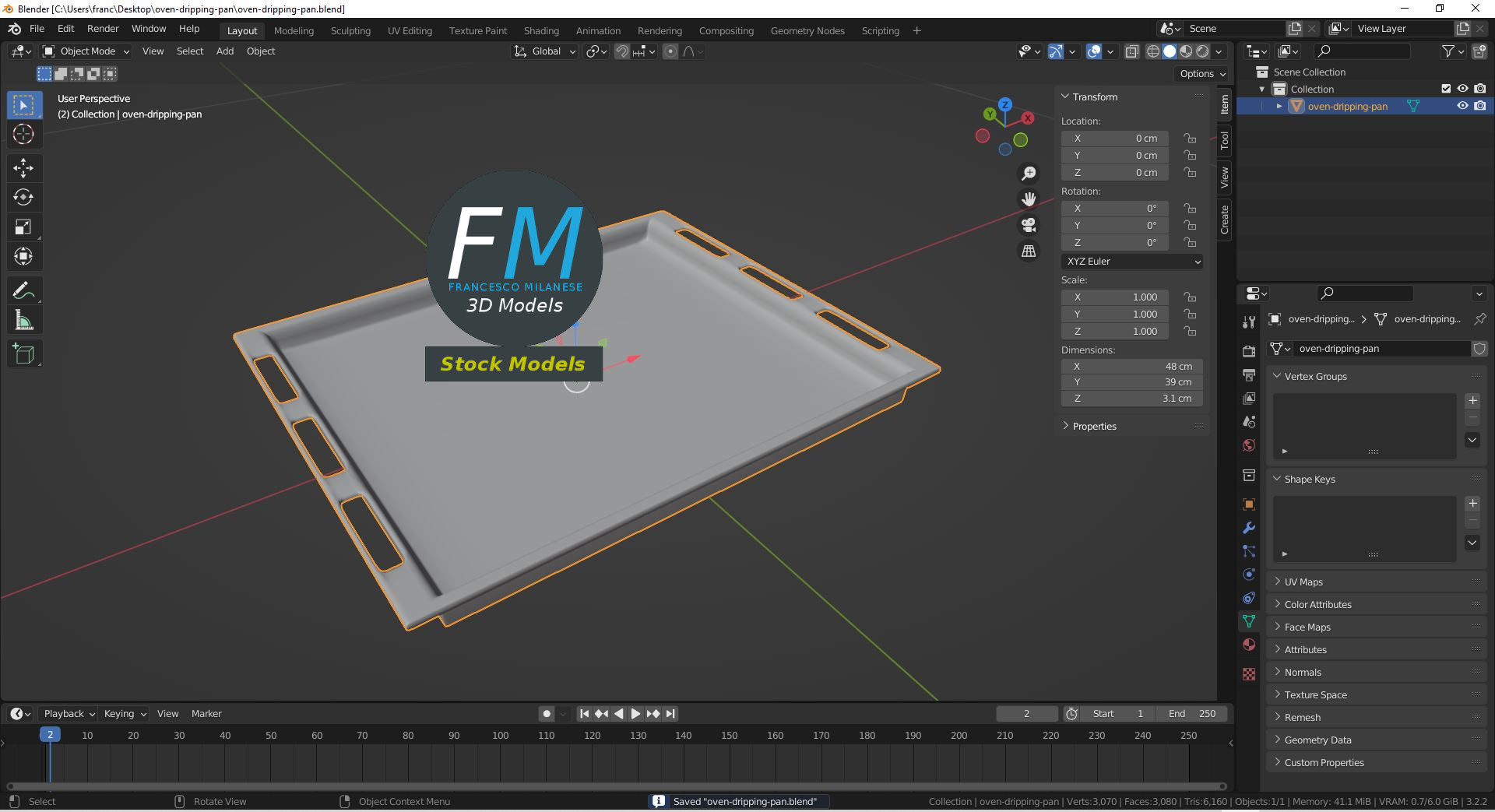 3D-Modell - Backofen-Fettpfanne - 09