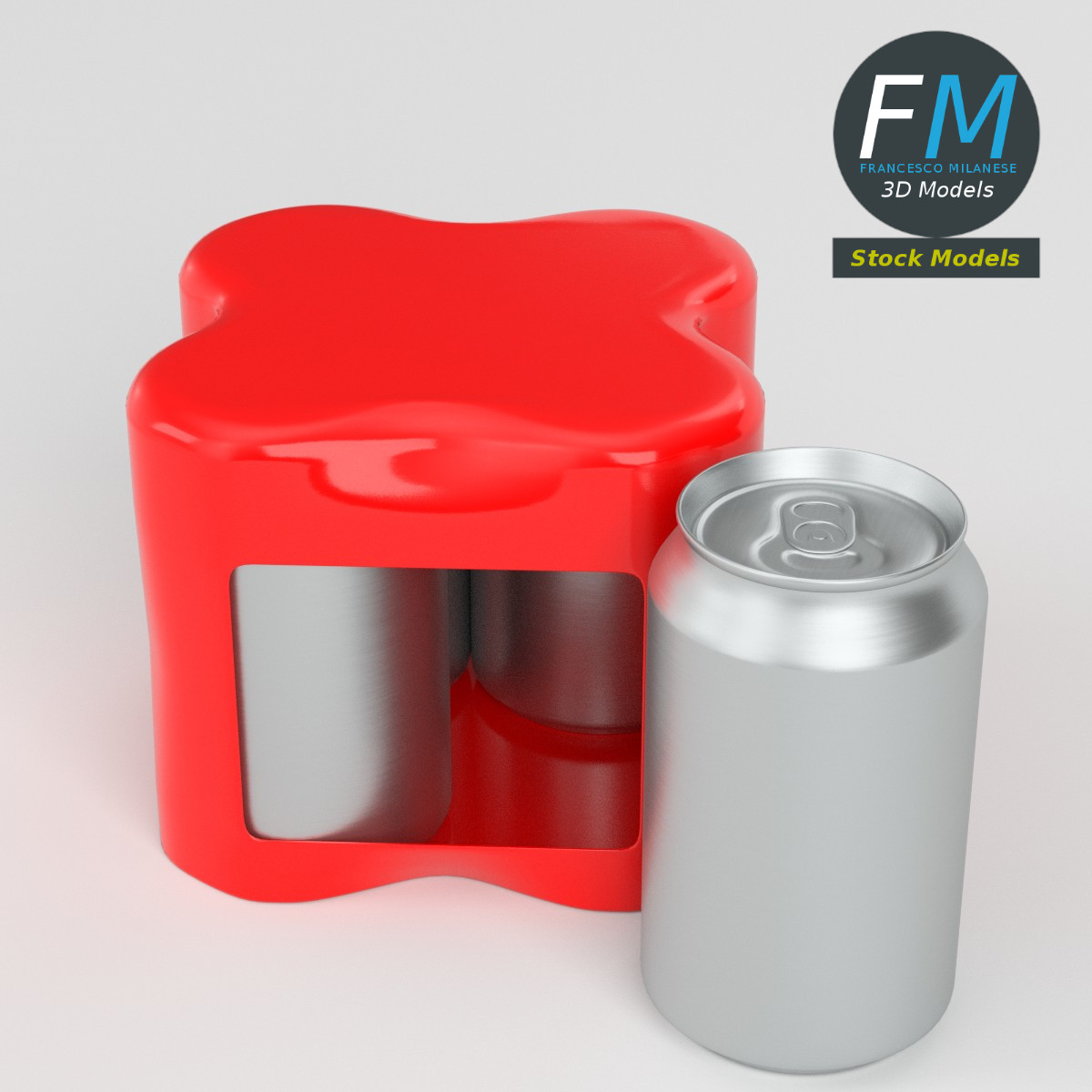 3D-Modell - Viererpack Getränkedosen - 02
