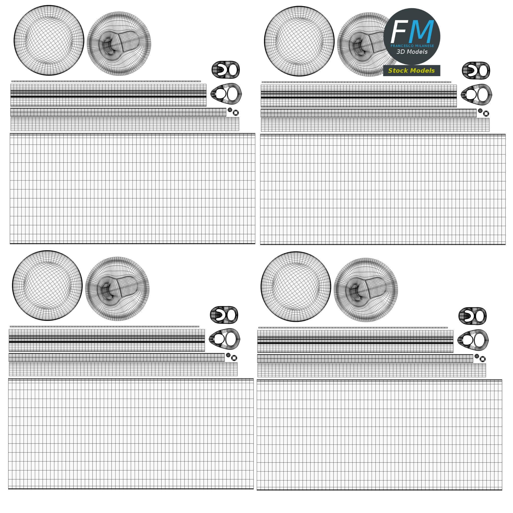 3D-Modell - Viererpack Getränkedosen - 12 3D-Modell - Viererpack Getränkedosen - 12