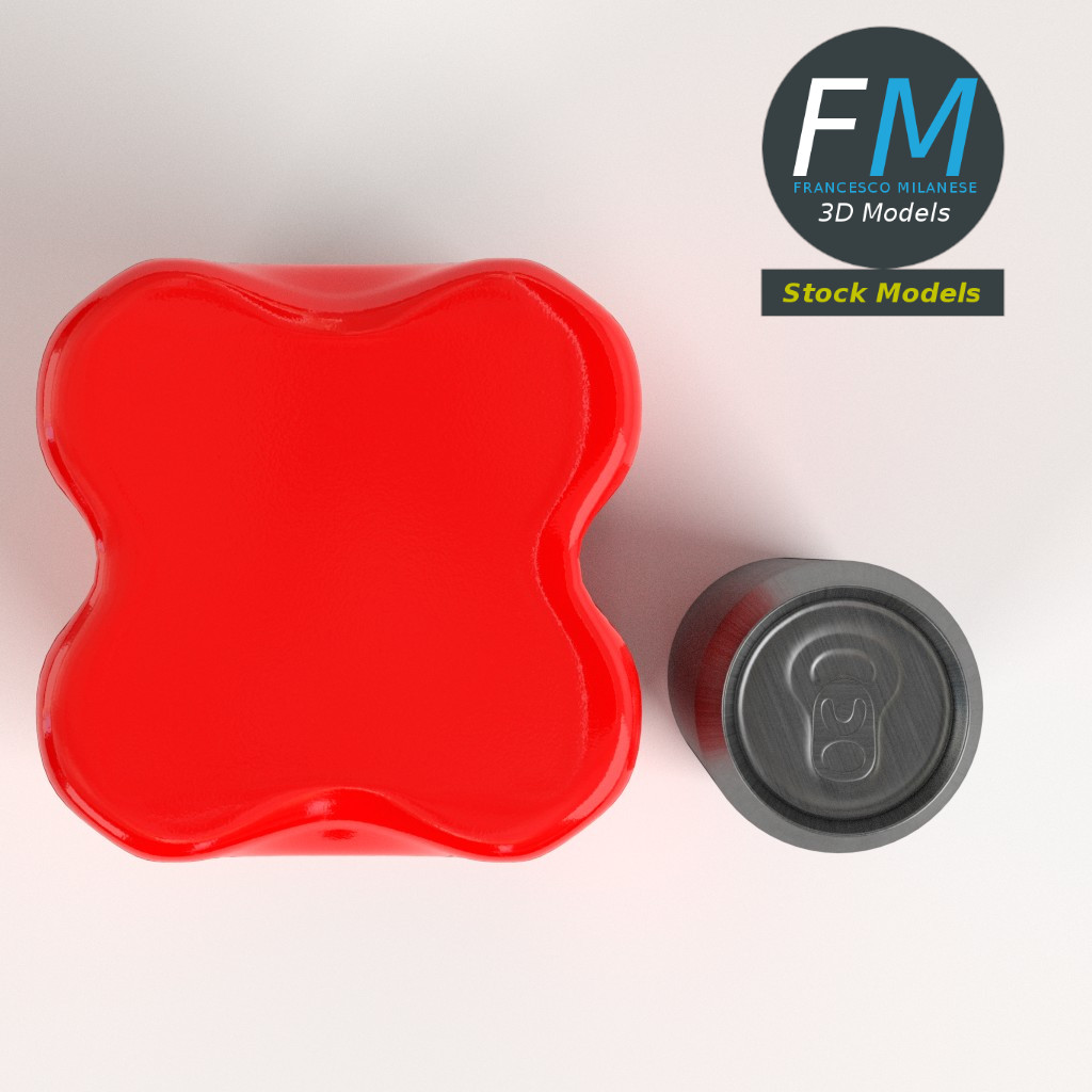 3D-Modell - Viererpack Hohe Getränkedosen - 06