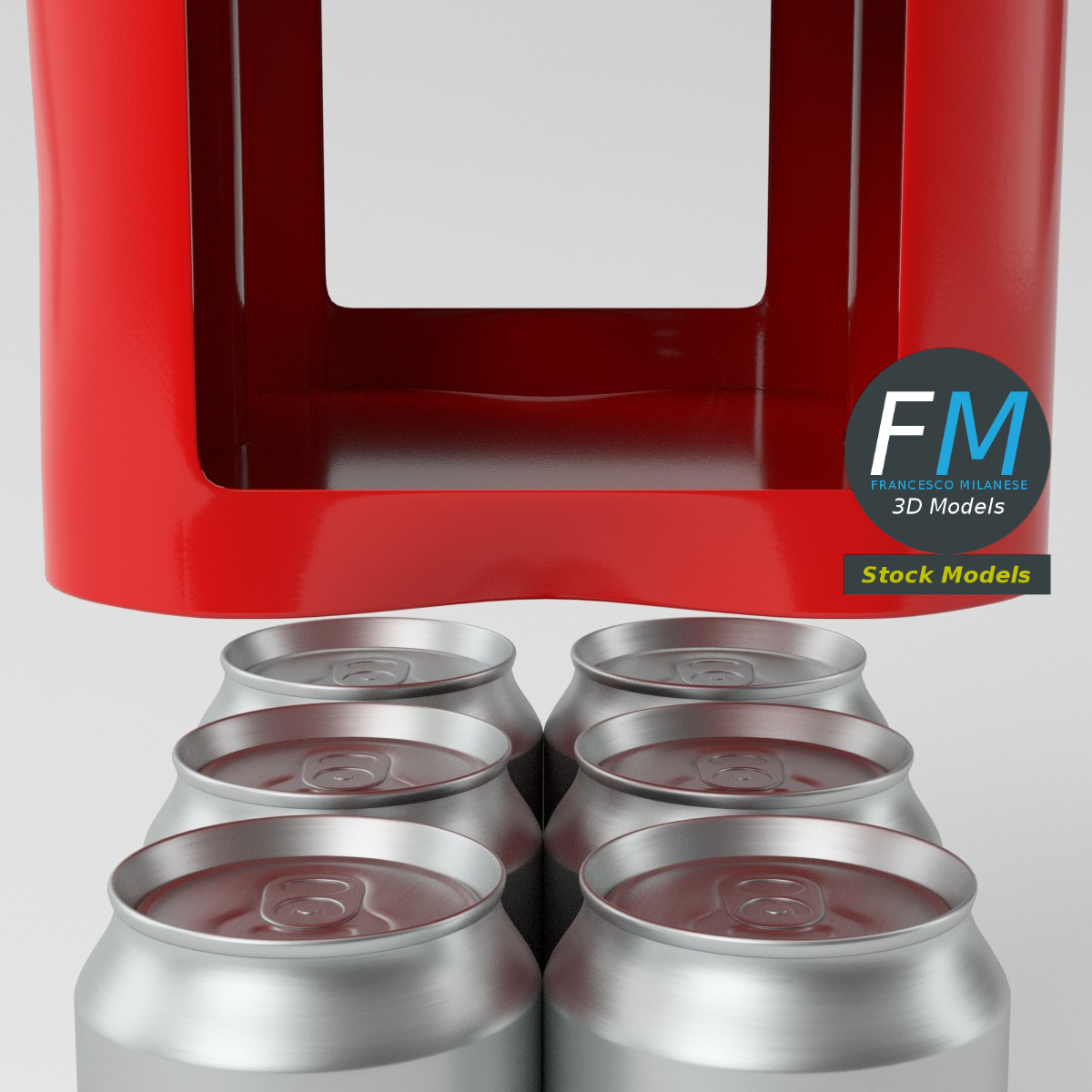 3D-Modell - Sechserpack Getränkedosen - 05