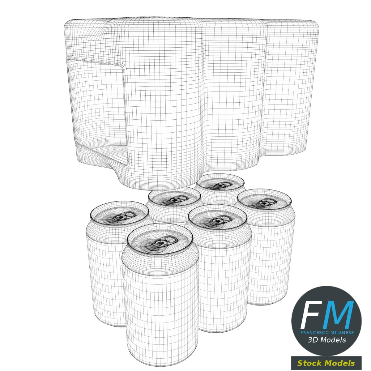 3D-Modell - Sechserpack Getränkedosen - 08
